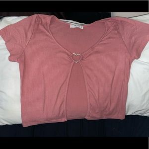 Pink cropped top